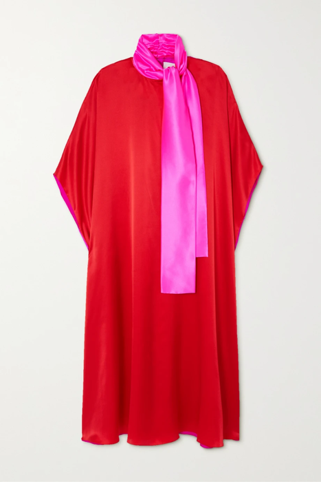 유럽직배송 할펀 HALPERN Two-tone silk-satin midi dress 24772899113255050