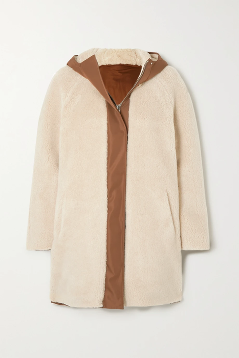 유럽직배송 로로피아나 코트 LORO PIANA Reversible hooded cashmere and silk-blend fleece and matte-satin coat 11452292645637098