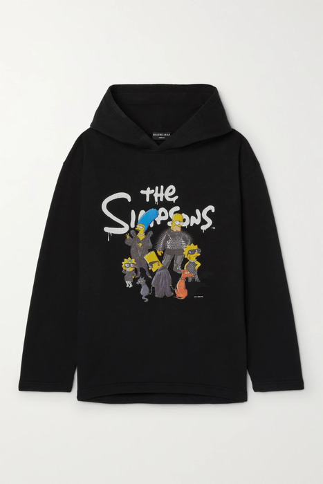 유럽직배송 발렌시아가 후디 BALENCIAGA + The Simpsons printed cotton-jersey hoodie 32027475399737047