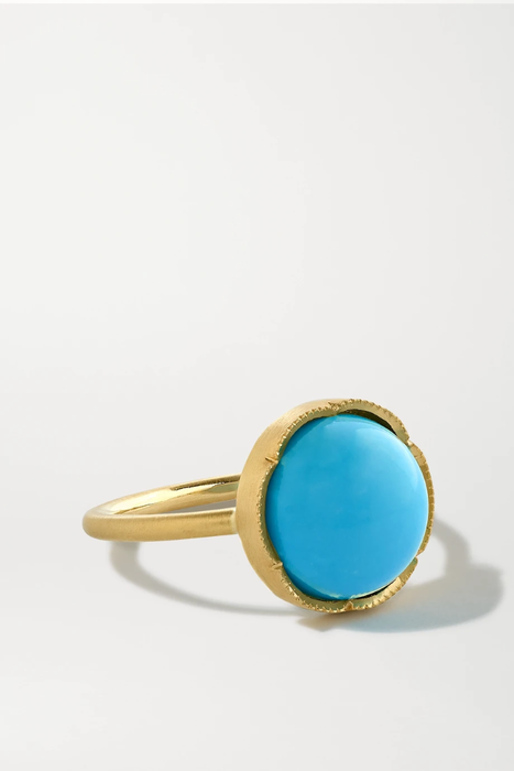 유럽직배송 아이린뉴워스 반지 IRENE NEUWIRTH Classic 18-karat gold turquoise ring 19325877437195738