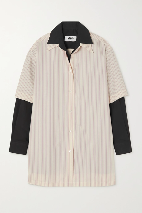 유럽직배송 메종마르지엘라 셔츠 MM6 MAISON MARGIELA Oversized layered striped cotton-poplin shirt 24665545640578439