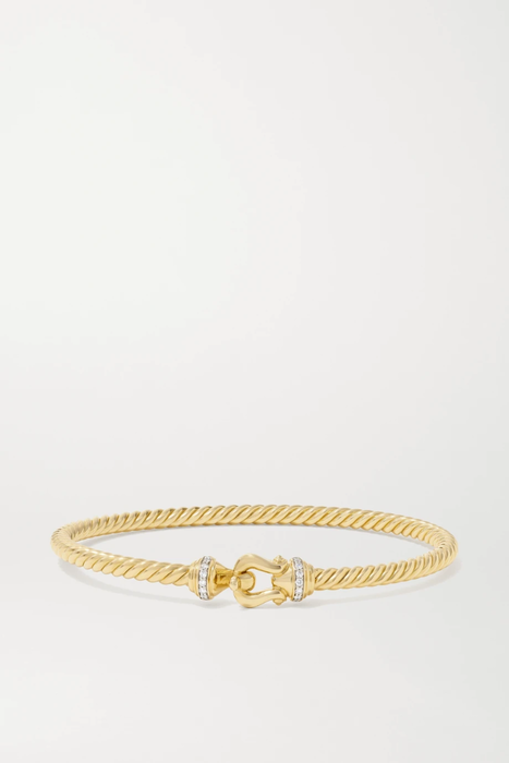 유럽직배송 데이비드율만 팔찌 DAVID YURMAN Buckle 18-karat gold diamond bracelet 15546005222359951