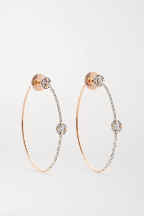 유럽직배송 포멜라토 귀걸이 POMELLATO M&#039;ama non M&#039;ama 18-karat rose gold diamond hoop earrings 29012654081386138