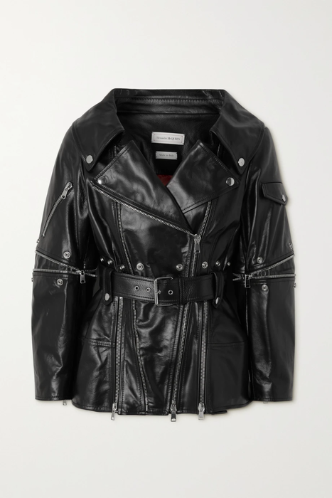 유럽직배송 알렉산더맥퀸 ALEXANDER MCQUEEN Zip-detailed leather peplum biker jacket 17266703523744918