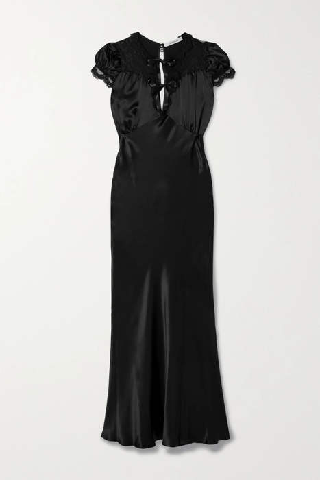 유럽직배송 RODARTE Lace-trimmed silk-blend satin maxi dress 24665545640693263