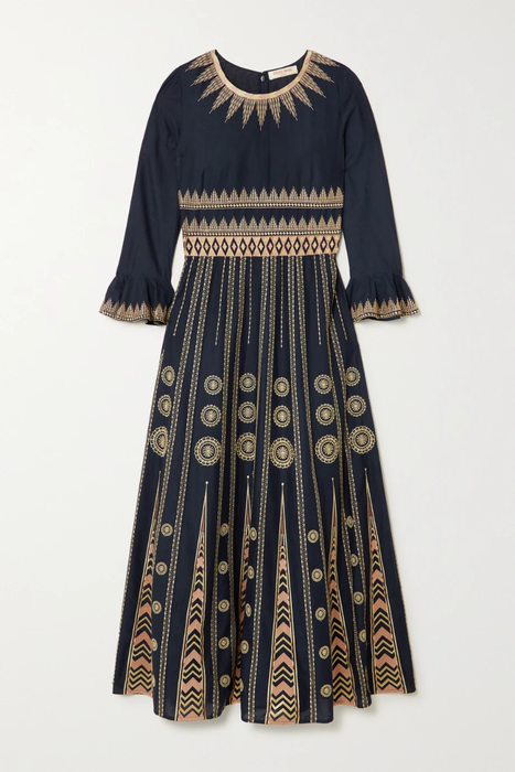 유럽직배송 엠포리오 시레누세 원피스 EMPORIO SIRENUSE Tracey Backgammon ruffled embroidered cotton-voile maxi dress 25185454455620833