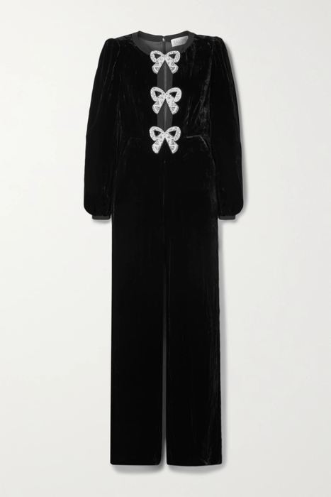 유럽직배송 살로니 점프수트 SALONI Camille cutout embellished velvet jumpsuit 25185454455879561