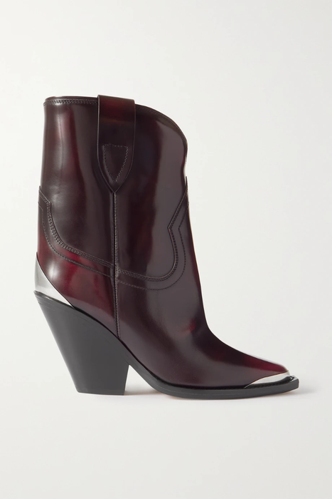 유럽직배송 이자벨마랑 ISABEL MARANT Leyane embellished glossed-leather ankle boots 13452677152438668