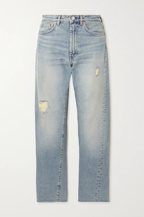 유럽직배송 토템 청바지 TOTÊME Original distressed mid-rise straight-leg jeans 9649229528870018