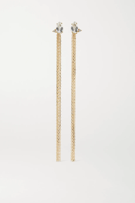 유럽직배송 미즈키 귀걸이 MIZUKI 14-karat gold, topaz and diamond earrings 19971654706969566