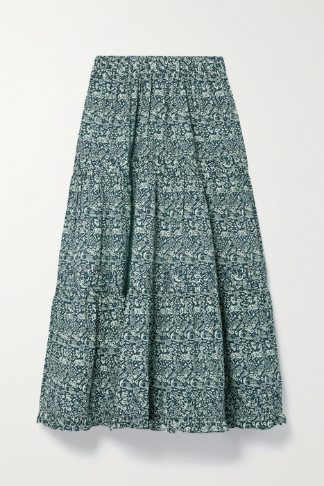 유럽직배송 바체바 스커트 BATSHEVA + Laura Ashley Brie tiered printed cotton-poplin maxi skirt 25185454455689773