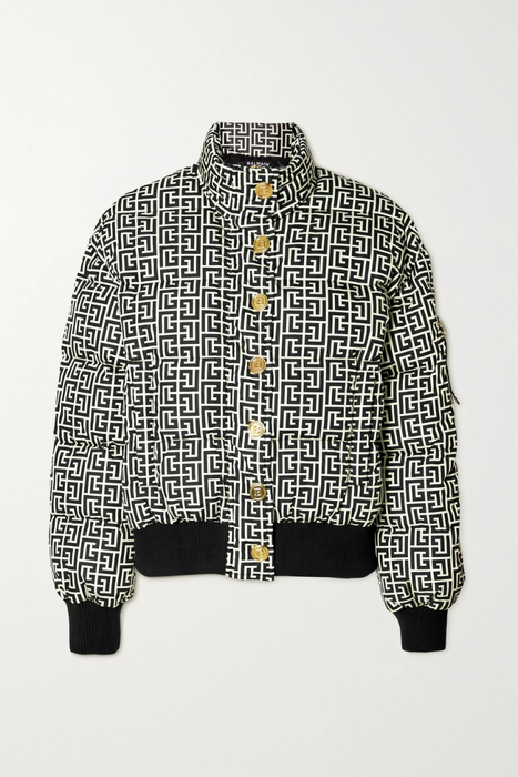 유럽직배송 발망 BALMAIN Cropped embellished quilted printed shell down jacket 11452292645946265