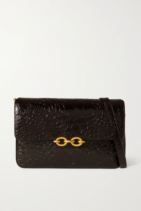 유럽직배송 생로랑 SAINT LAURENT Maillon embellished croc-effect leather shoulder bag 20346390236017007