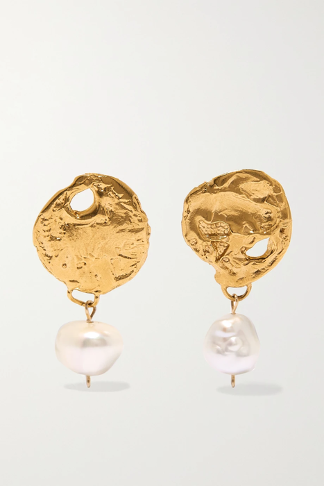 유럽직배송 알리기에리 귀걸이 ALIGHIERI Beacon gold-plated pearl earrings 665933301477787