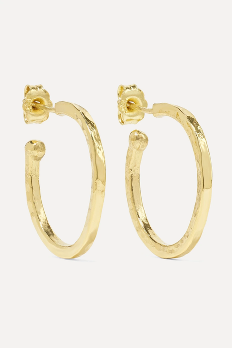 유럽직배송 제니퍼메이어 귀걸이 JENNIFER MEYER Hammered 18-karat gold hoop earrings 17957409492756265