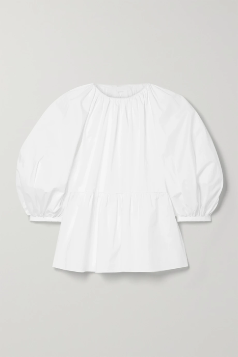유럽직배송 오스카르데라렌타 블라우스 OSCAR DE LA RENTA Bow-detailed tiered cotton-blend poplin blouse 24772899113322929