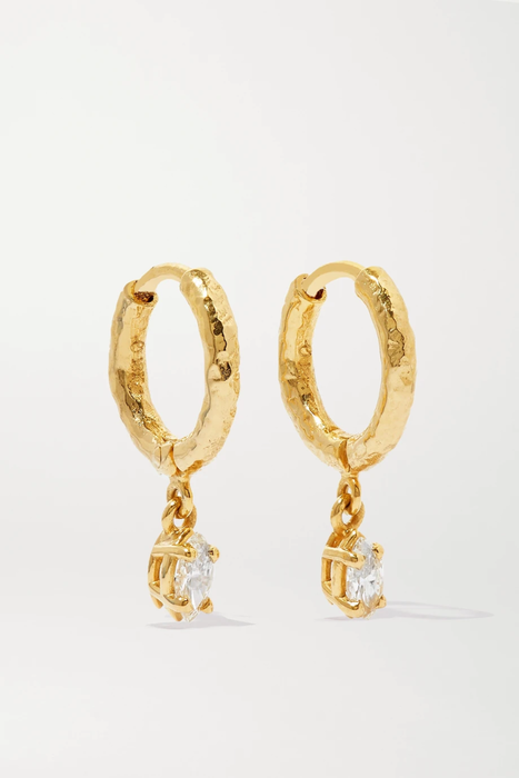 유럽직배송 옥타비아 엘리자베스 귀걸이 OCTAVIA ELIZABETH + NET SUSTAIN Micro Gabby 18-karat recycled gold diamond hoop earrings 17476499599567370