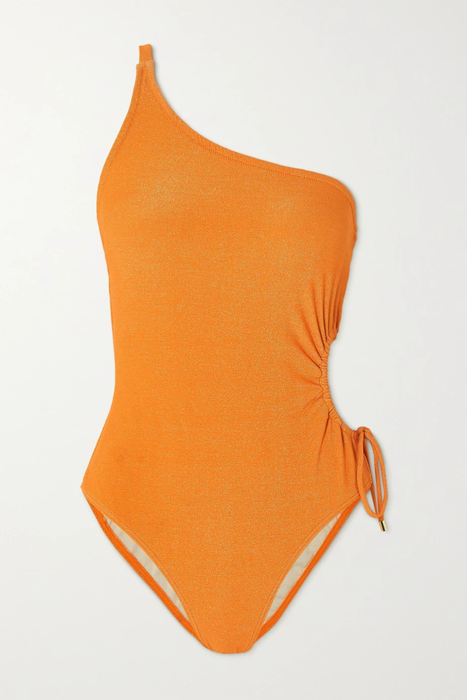 유럽직배송 PEONY One-shoulder cutout metallic recycled swimsuit 24772899113588011