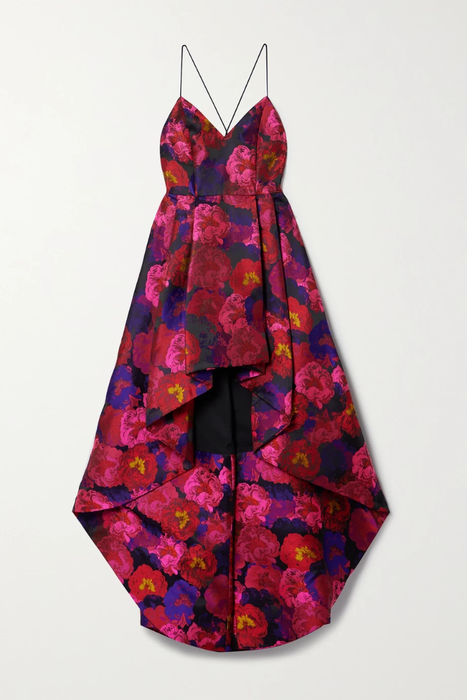 유럽직배송 앨리스앤올리비아 ALICE + OLIVIA Joss asymmetric floral-brocade gown 25185454455893039