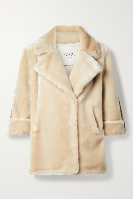 유럽직배송 FAZ NOT FUR Oh Regine velvet-trimmed faux fur coat 34344356237689324