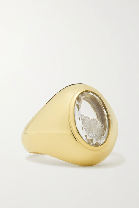 유럽직배송 모리츠글릭 반지 MORITZ GLIK Dedinho 18-karat gold, sapphire crystal and diamond signet ring 560971904265029