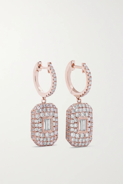 유럽직배송 SHAY 18-karat rose gold diamond hoop earrings 11452292646047347