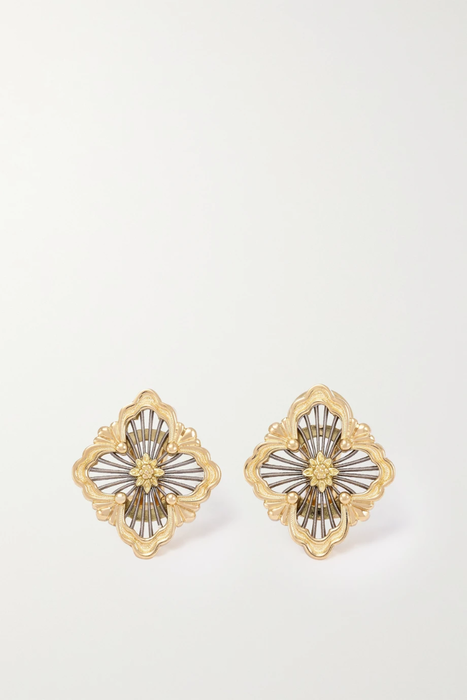 유럽직배송 부첼라티 귀걸이 BUCCELLATI Opera Tulle 18-karat gold enamel earrings 13452677153260376