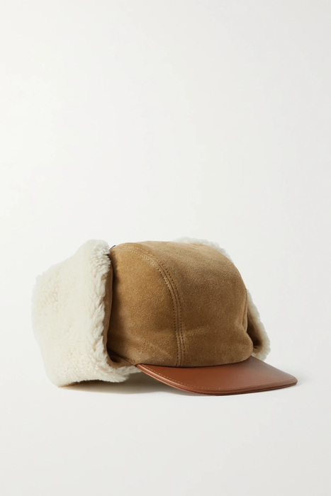 유럽직배송 끌로에 CHLOÉ Leather-trimmed suede and shearling hat 15546005222041840
