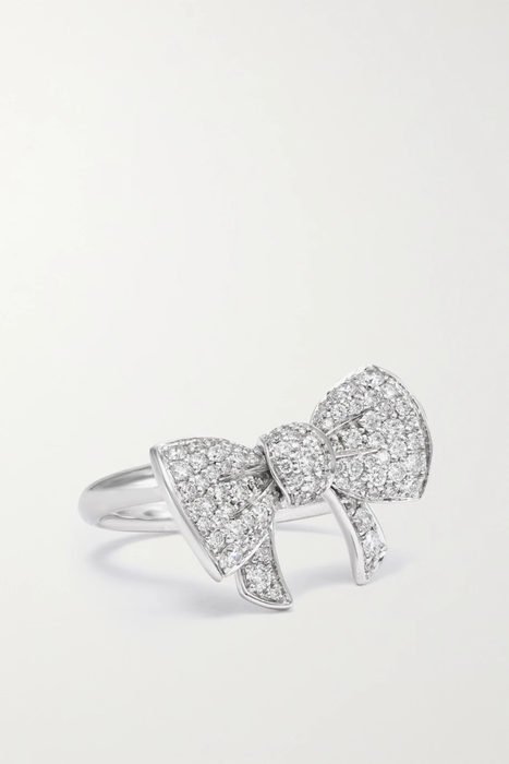유럽직배송 데이비드 모리스 반지 DAVID MORRIS Beaux Small 18-karat white gold diamond ring 29419655931484172