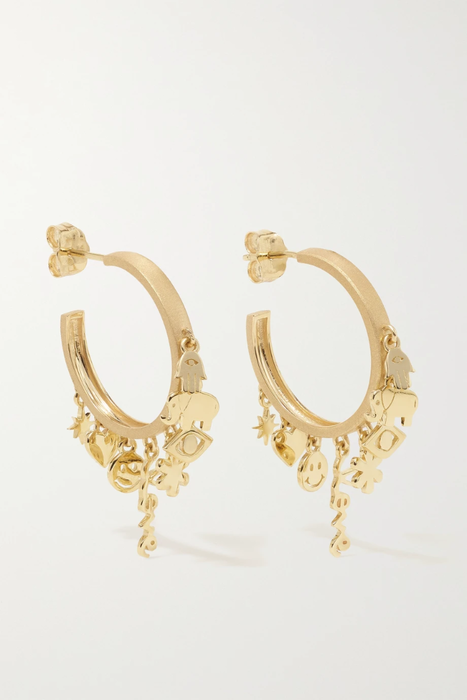 유럽직배송 시드니에반 귀걸이 SYDNEY EVAN Icons Anniversary Medium 14-karat gold hoop earrings 29419655932479953