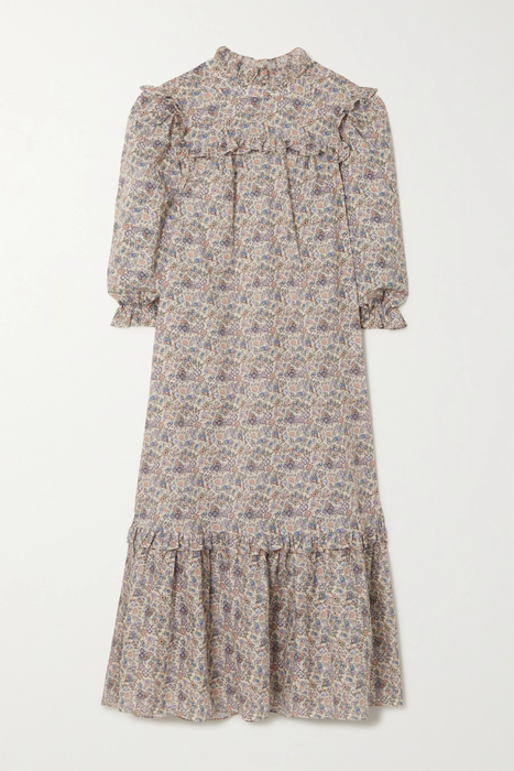 유럽직배송 릭소 원피스 RIXO Estelle ruffled floral-print cotton-voile midi dress 24772899113159481