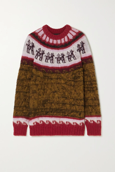 유럽직배송 미우미우 MIU MIU Oversized Fair Isle alpaca-blend sweater 17428787259404315