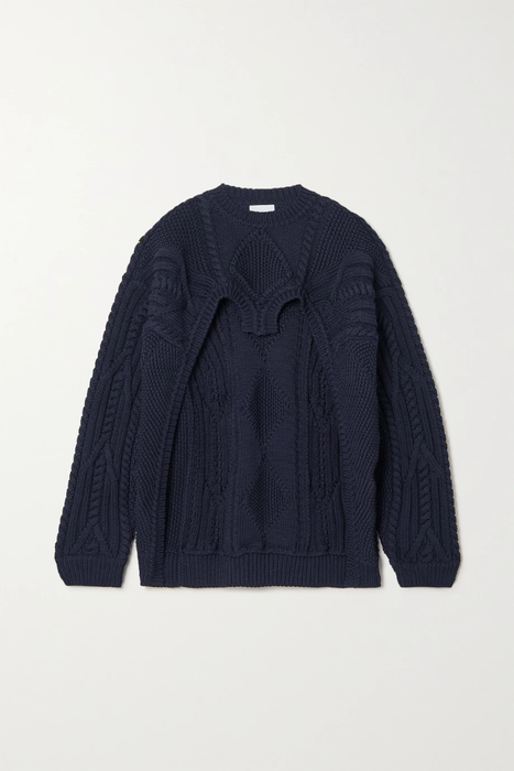 유럽직배송 버버리 BURBERRY Cutout cable-knit cotton-blend sweater 2204324140441617