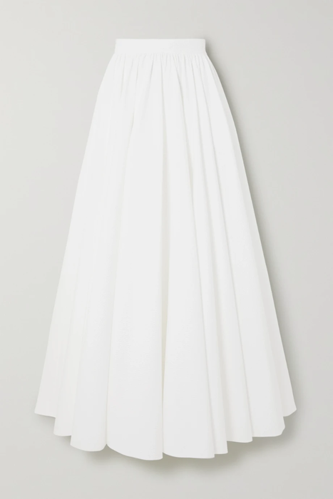 유럽직배송 알라이아 스커트 ALAÏA Pleated cotton-jacquard maxi skirt 16494023980511580