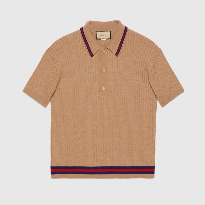 유럽직배송 구찌 GUCCI Gucci Cable knit polo shirt 673659XKB2Z2094