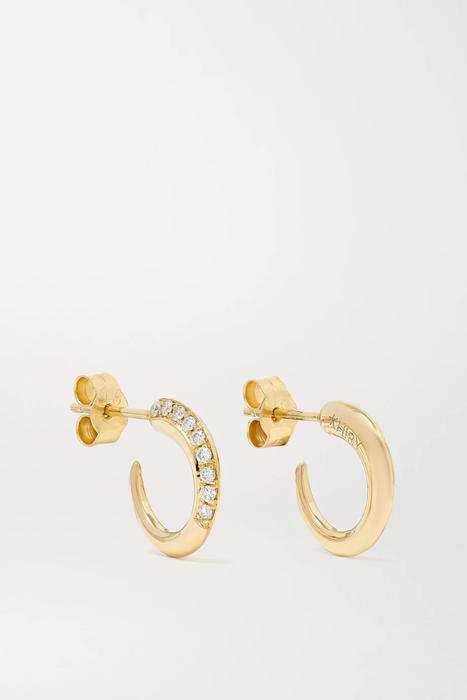 유럽직배송 키어리파인 귀걸이 KHIRY FINE + The Vanguard Tiny Khartoum 18-karat gold diamond hoop earrings 4394988608893975