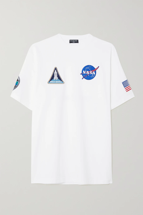 유럽직배송 발렌시아가 BALENCIAGA NASA Space oversized appliquéd printed cotton-jersey T-shirt 11452292645993612