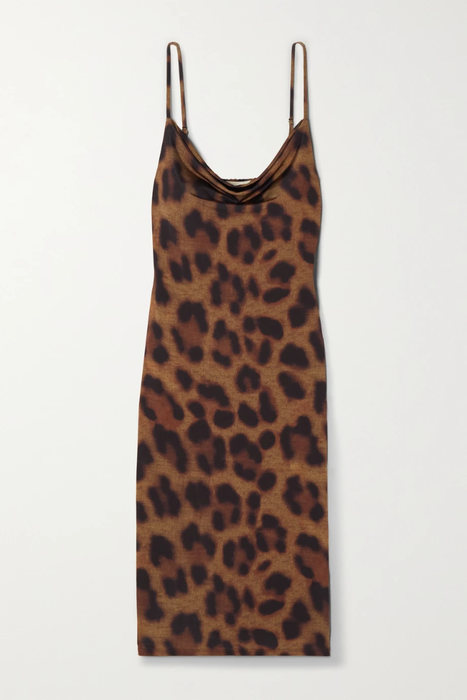 유럽직배송 라장스 원피스 L&#039;AGENCE Tami draped leopard-print stretch-jersey midi dress 24665545640682195