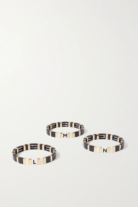 유럽직배송 ROXANNE ASSOULIN Neutral Alphabet Soup enamel and gold-tone bracelet 31432202864841360