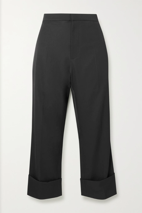 유럽직배송 앤드뮐미스터 ANN DEMEULEMEESTER Cropped silk-trimmed wool-gabardine straight-leg pants 17266703523656562