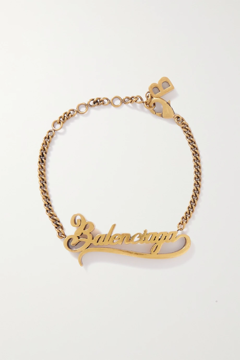 유럽직배송 발렌시아가 팔찌 BALENCIAGA Typo Valentine gold-tone bracelet 30629810019801745