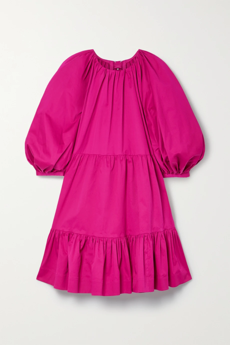유럽직배송 오스카르데라렌타 OSCAR DE LA RENTA Bow-detailed tiered cotton-poplin mini dress 24772899113322925