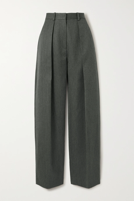 유럽직배송 빅토리아베컴 VICTORIA BECKHAM Pinstriped herringbone wool wide-leg pants 13452677153086420