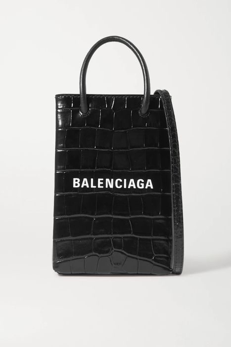 유럽직배송 발렌시아가 BALENCIAGA Shopping printed textured-leather shoulder bag 16494023980706341