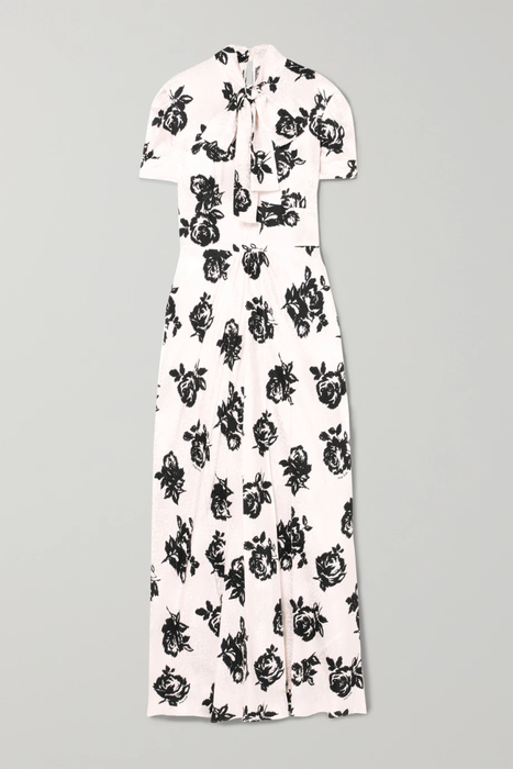 유럽직배송 미우미우 MIU MIU Floral-print silk-jacquard maxi dress 17957409493593824