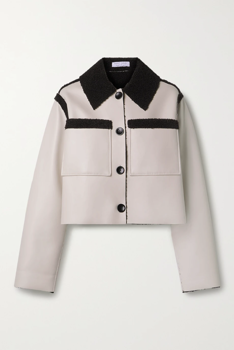 유럽직배송 프로엔자슐러화이트라벨 PROENZA SCHOULER WHITE LABEL Cropped faux shearling-trimmed faux leather jacket 24772899113281411