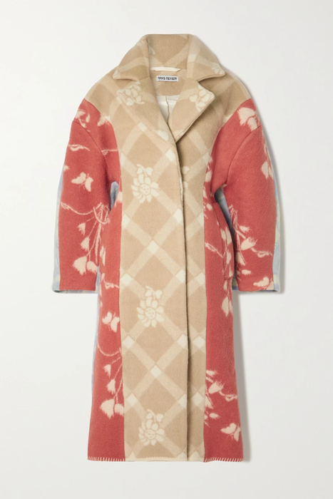 유럽직배송 RAVE REVIEW + NET SUSTAIN Sally patchwork printed wool coat 18706561955897903