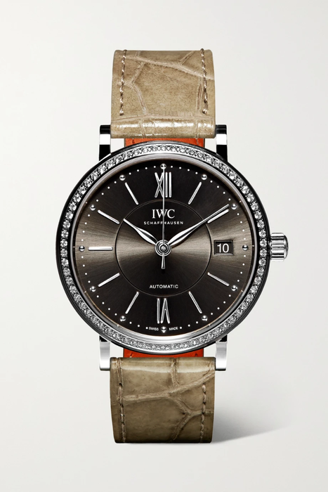 유럽직배송 IWC SCHAFFHAUSEN Portofino Automatic 37mm stainless steel, alligator and diamond watch 19971654707222505