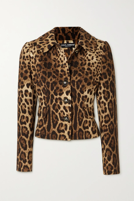 유럽직배송 돌체앤가바나 DOLCE &amp; GABBANA Cropped leopard-print crepe jacket 11452292646030307