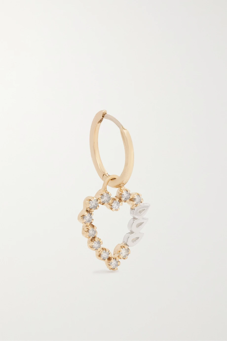 유럽직배송 PASCALE MONVOISIN Billie 9-karat gold and sterling silver diamond single hoops earring 17411127377029924